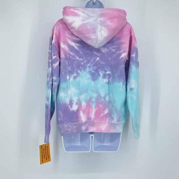 John Lauren Girls Tie Dye Hoodie in Pink/Multi Size Small - Picture 2 of 11
